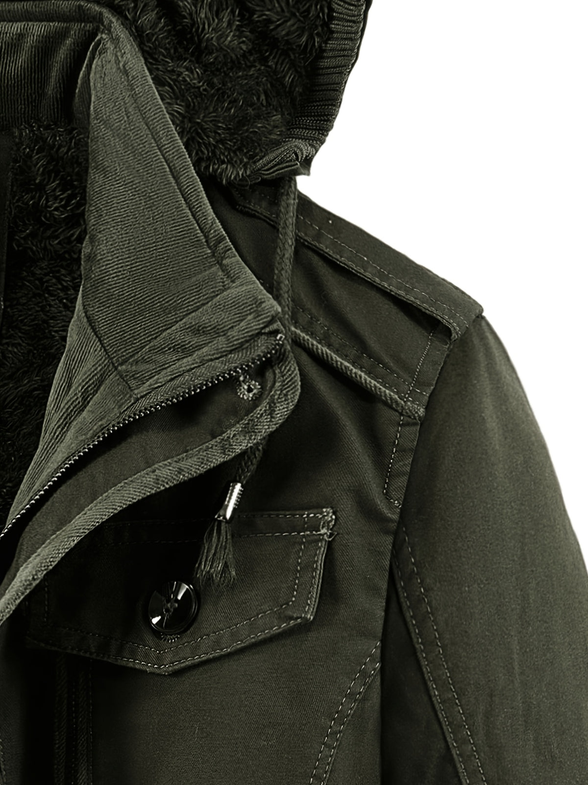 Veste pour homme, polaire, à capuche, vert océan