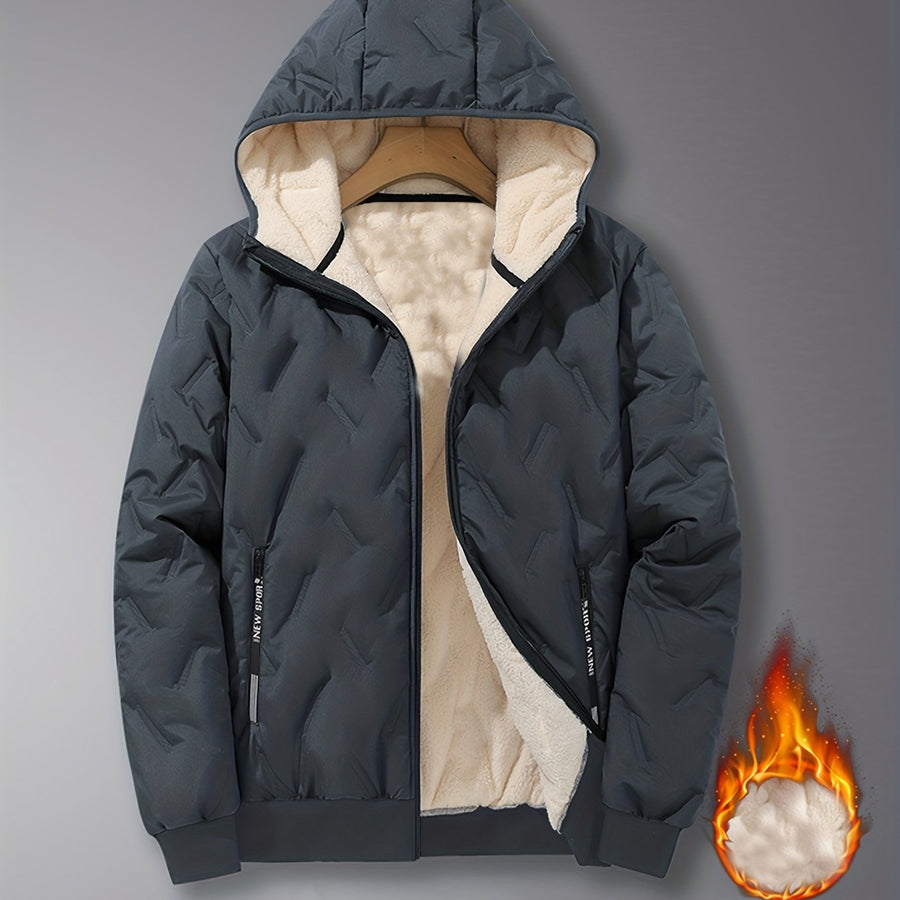 Manteau matelassé, à capuche, gris foncé, coloris gris foncé