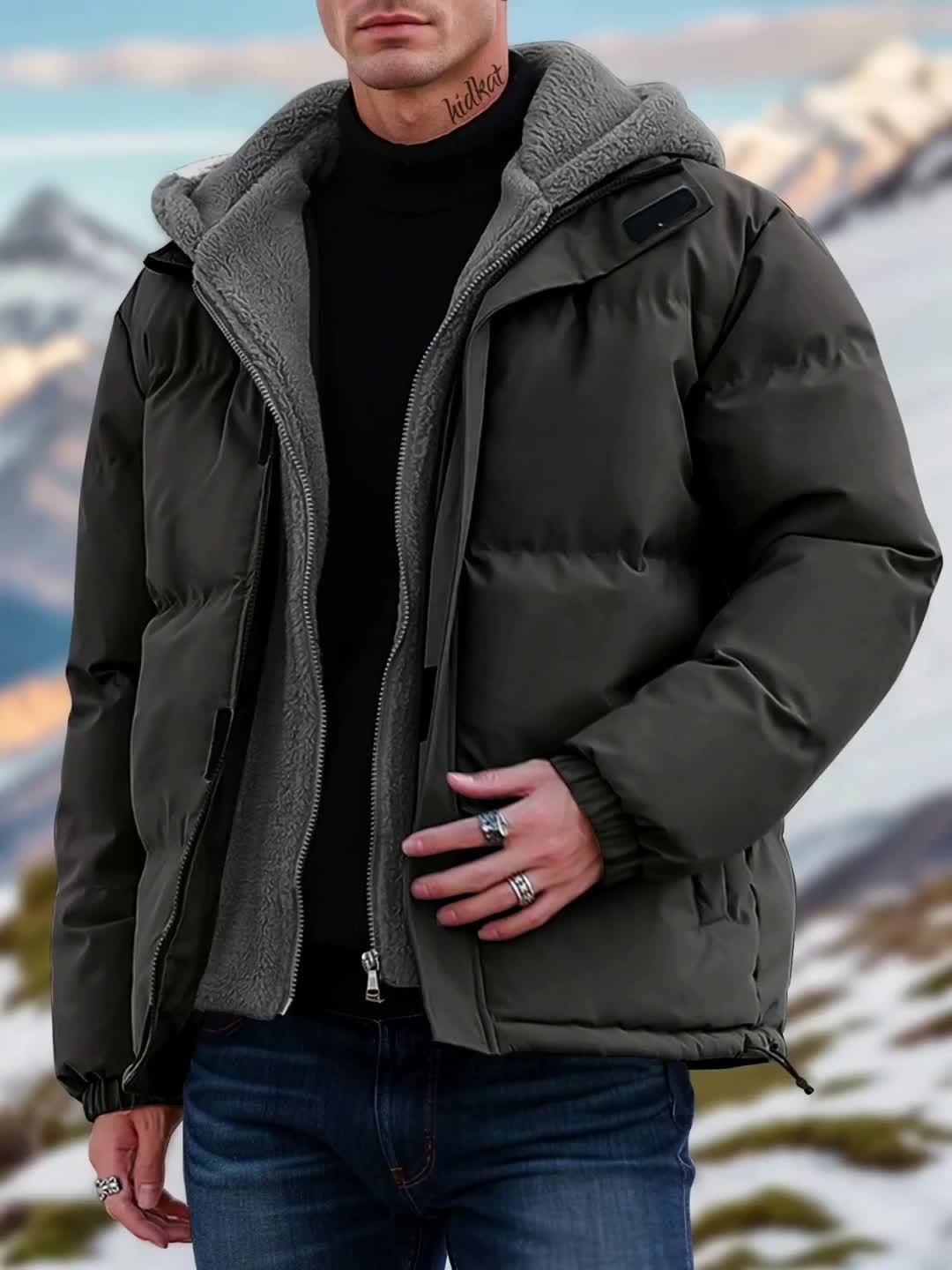 Veste matelassée pour homme, coupe-vent, à capuche, blanc