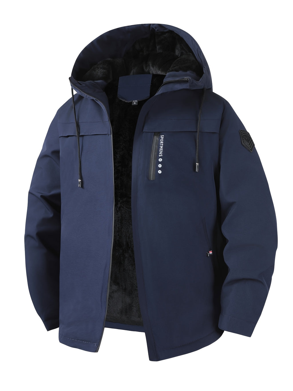 Veste pour homme, à capuche, noir
