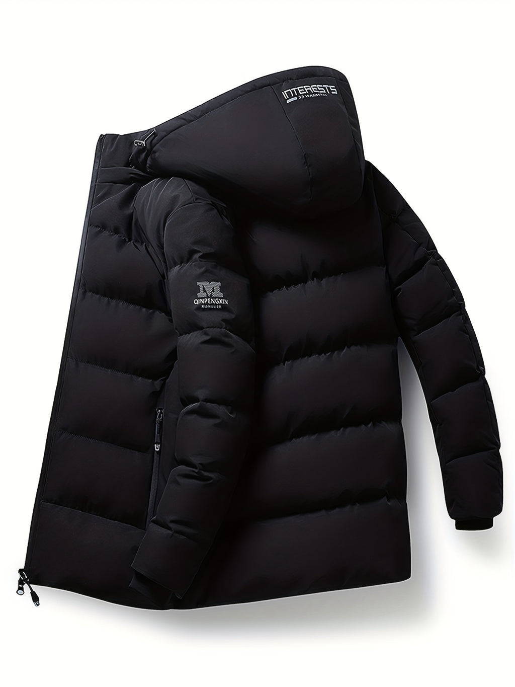 Manteau matelassé pour homme, à capuche, paon bleu