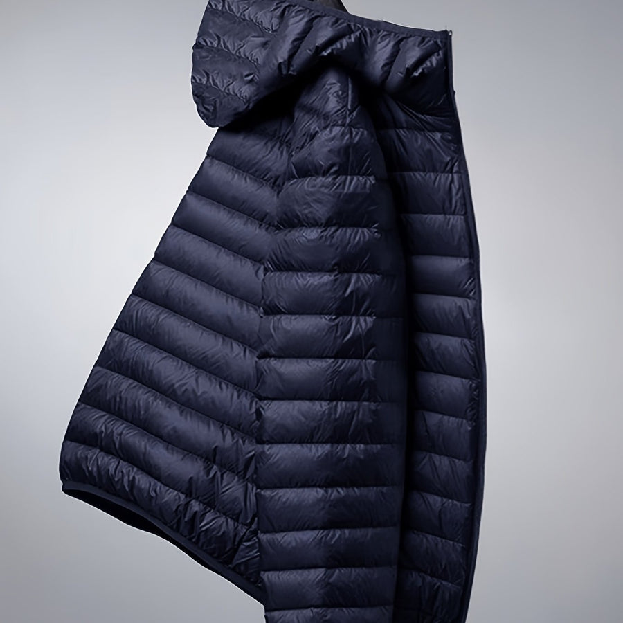 Veste matelassée, à capuche, vert olive, coloris bleu marine