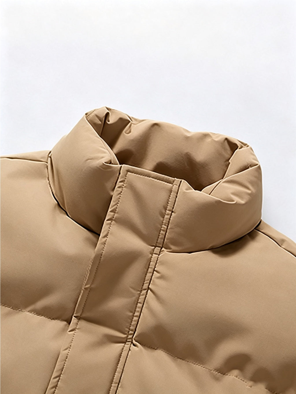 Veste long pour homme, à col montant, café léger