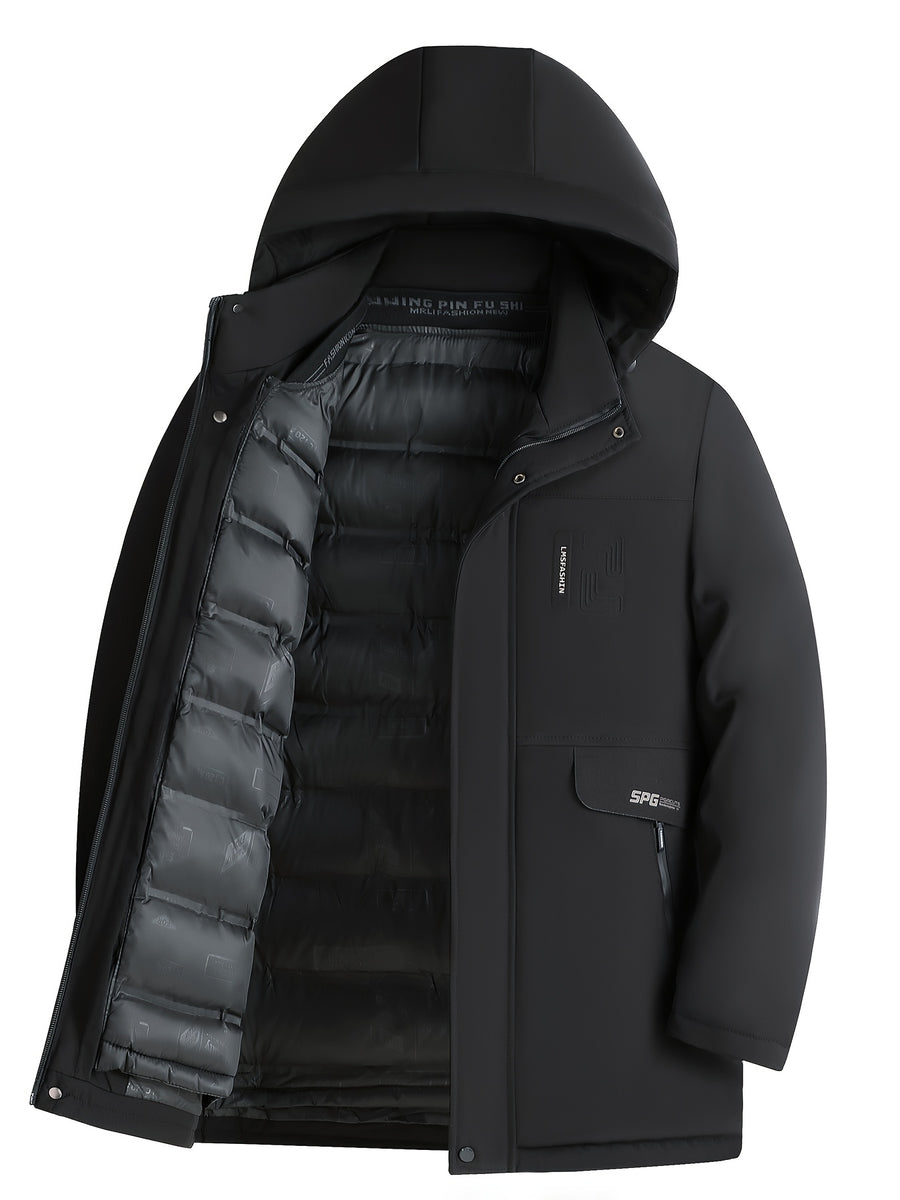 Veste long, à capuche, bleu, photo 10