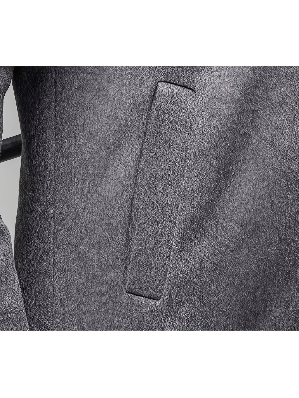 Trench en laine long, 48,1 % laine, velours, photo 8