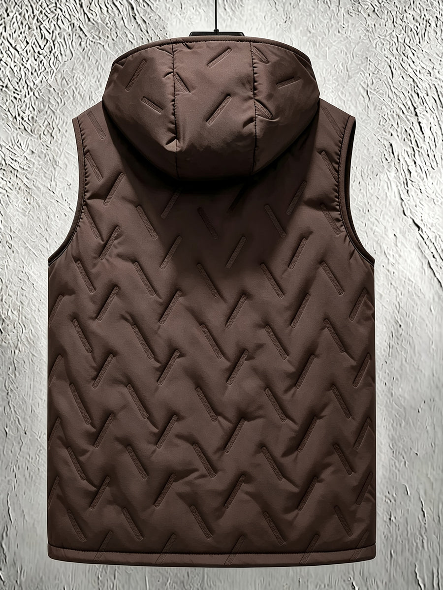 Veste, polaire, à col montant, marron foncé, détail du vêtement