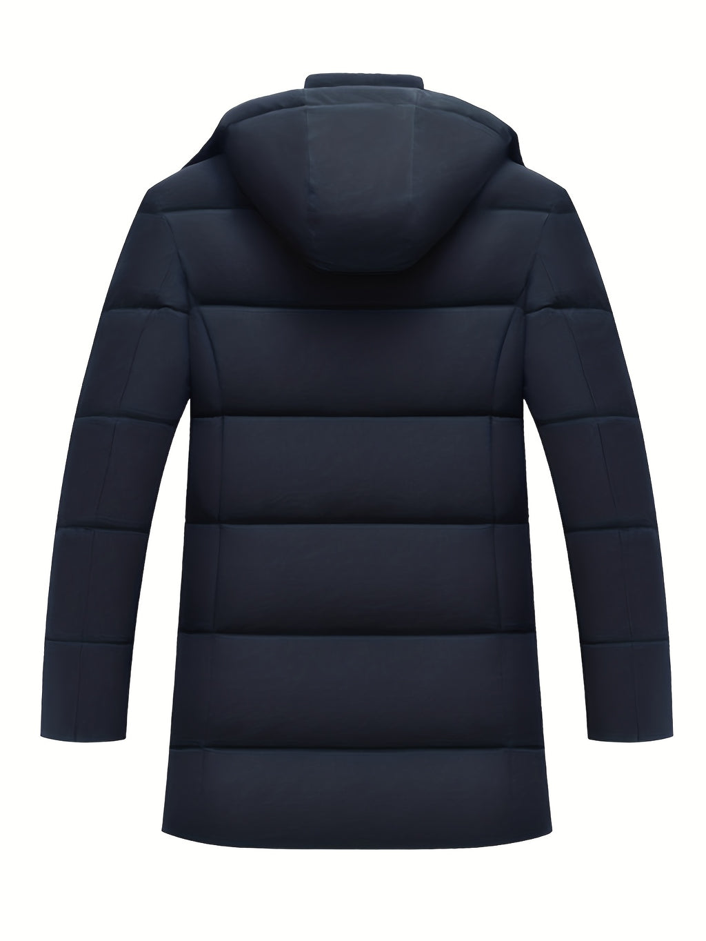 Veste long pour homme, polaire, à capuche, noir