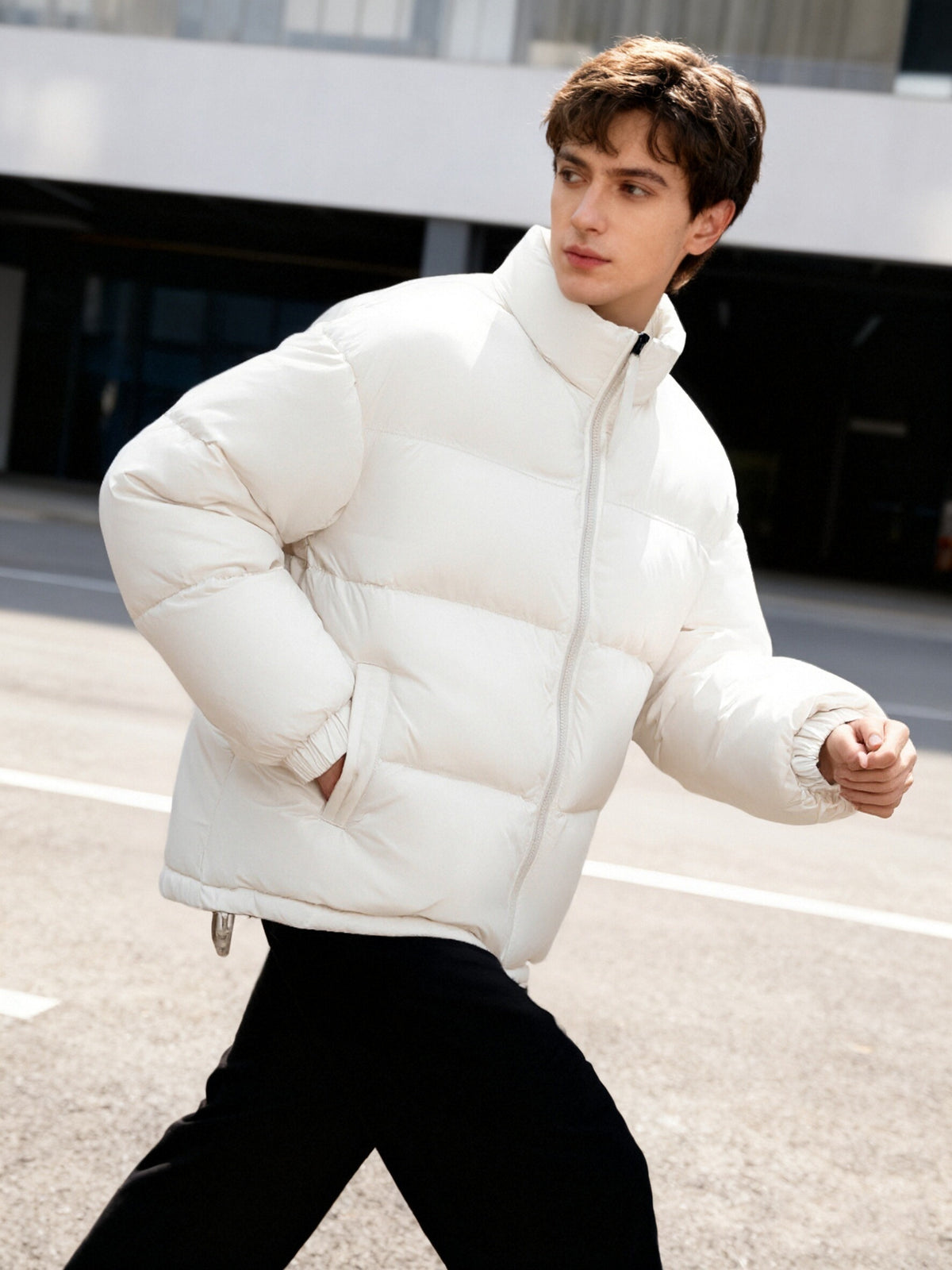 Veste matelassée pour homme, à col montant, col montant