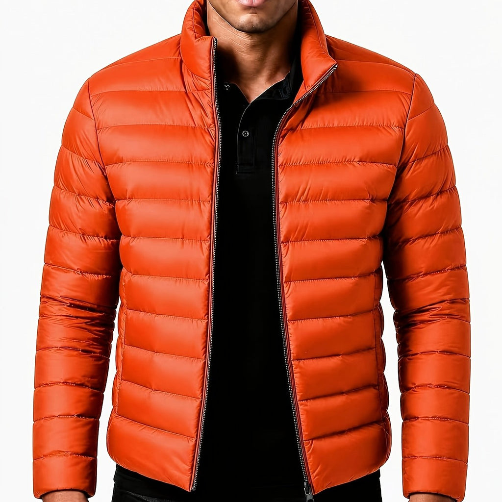 Veste, à col montant, marron 2, coloris orange jaune