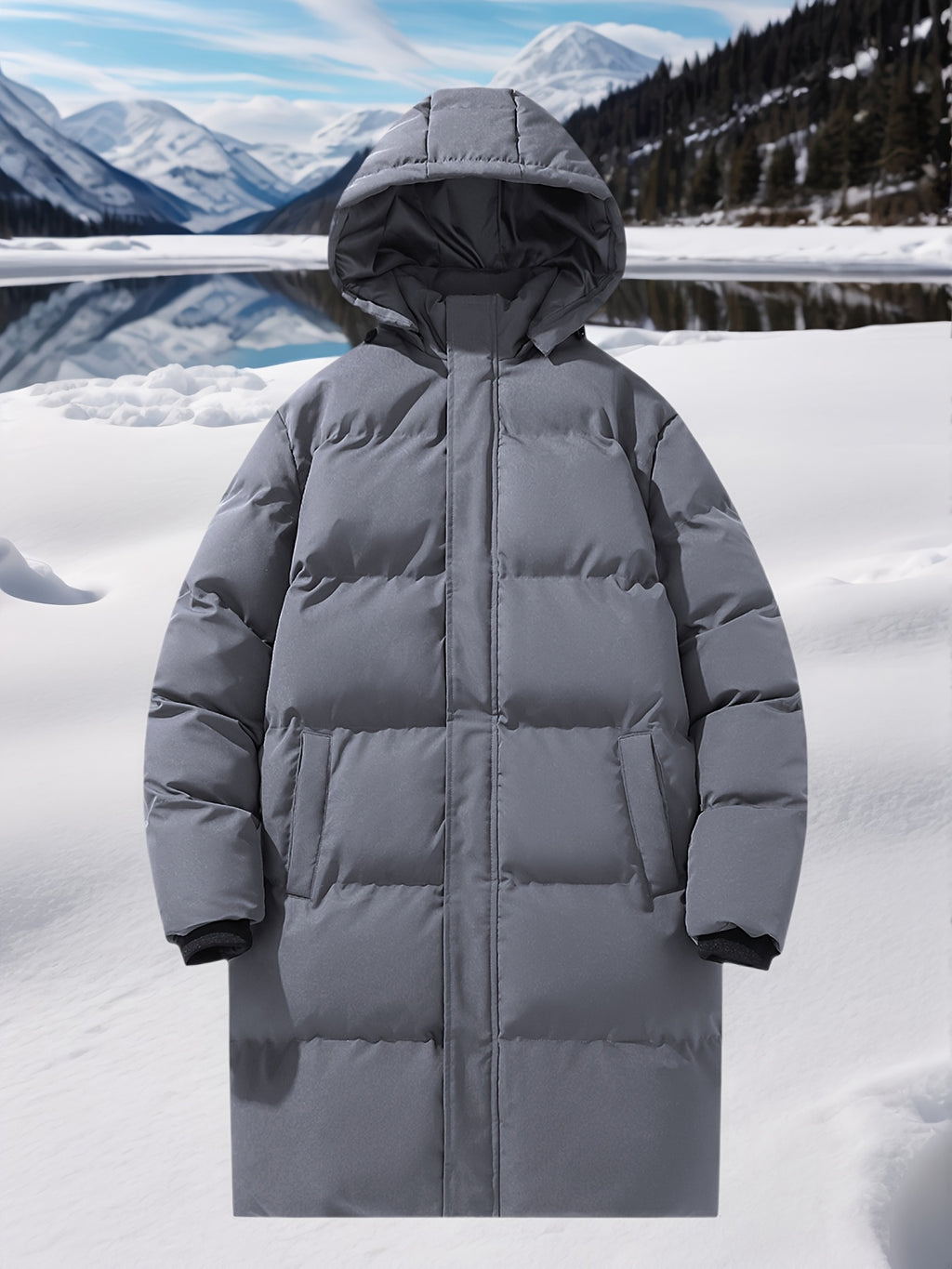 Manteau matelassé pour homme, grandes tailles, à capuche