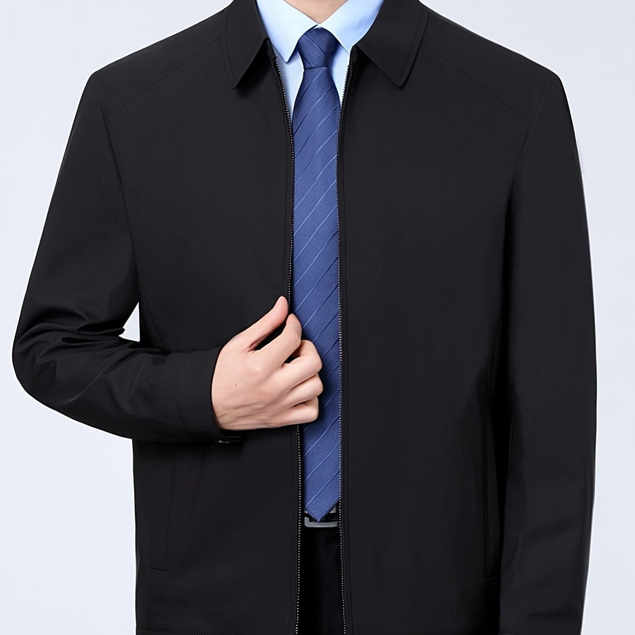 Veste, à revers, gris, coloris noir