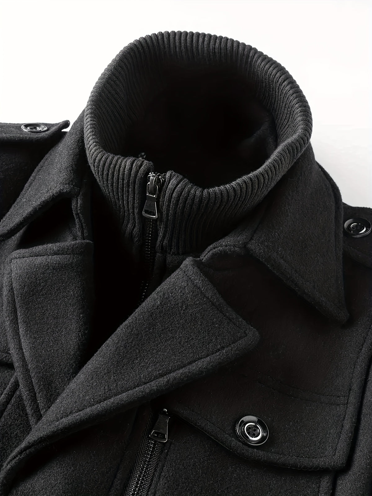 Manteau en tweed à capuche pour homme, 30 % laine, coupe ajustée