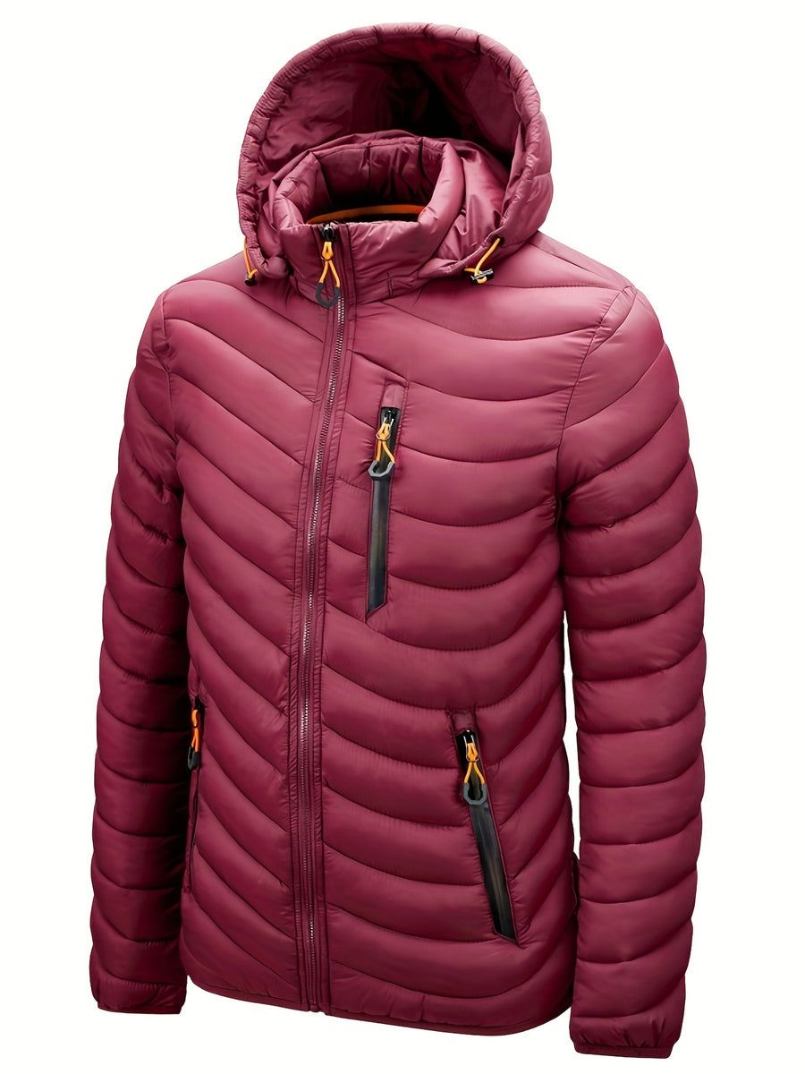 Manteau matelassé, à col montant, bleu foncé