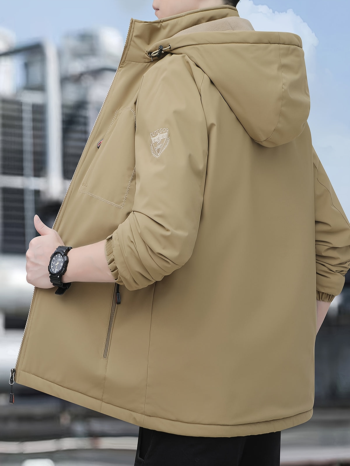 Veste matelassée pour homme, à capuche, bleu