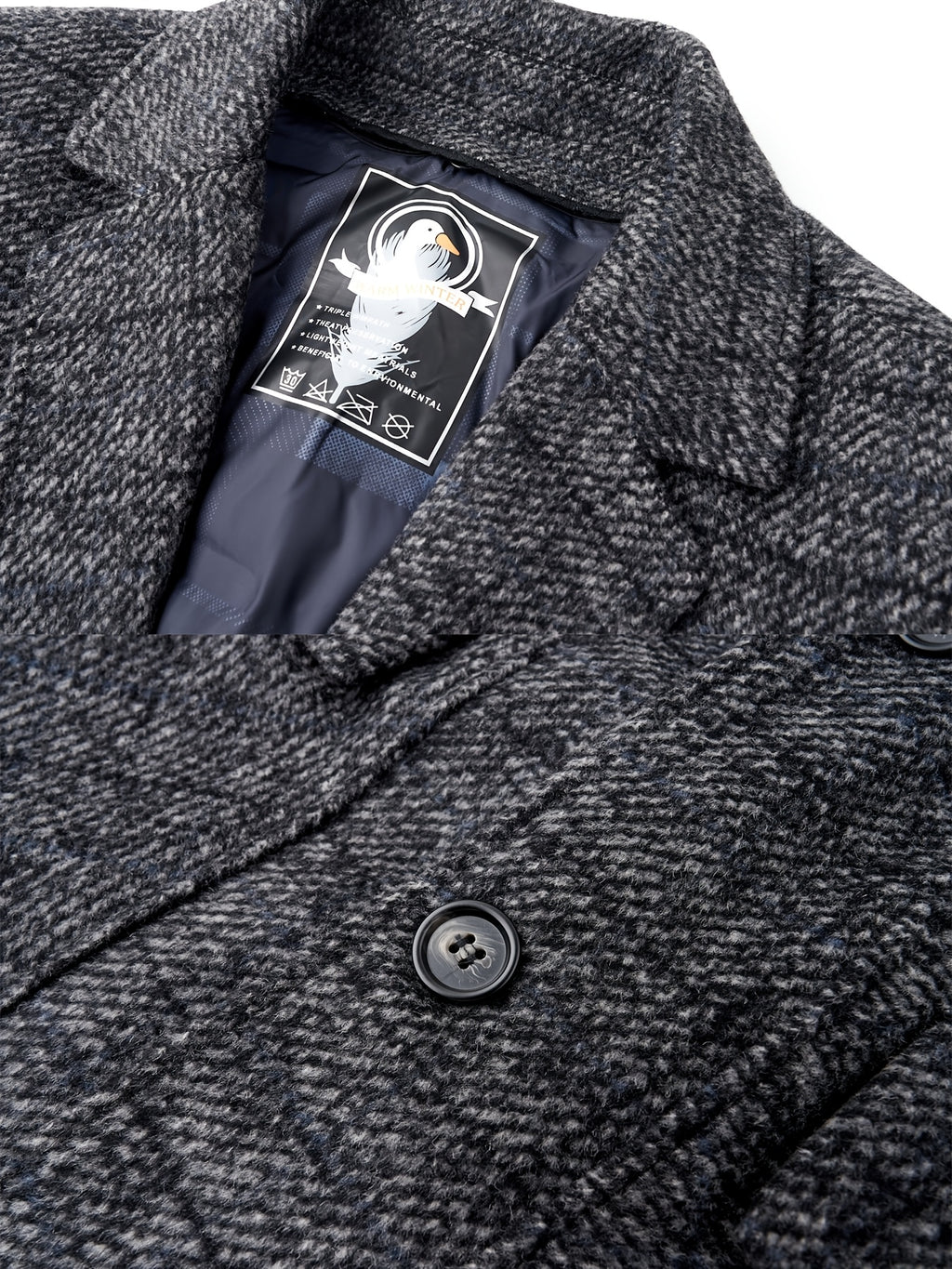 Manteau, 20 % laine, tweed