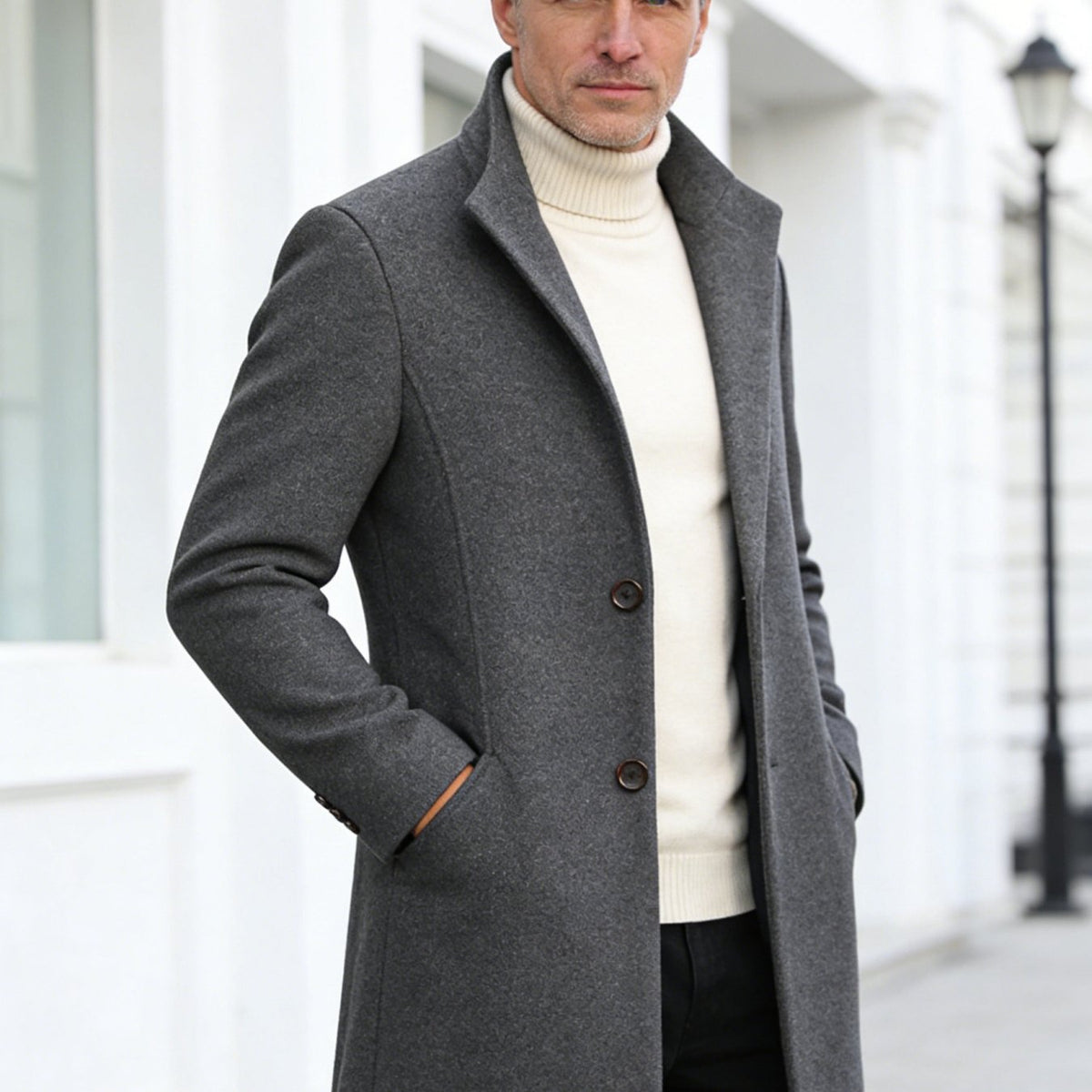 Manteau, 25 % laine, tweed, gris, coloris gris Image