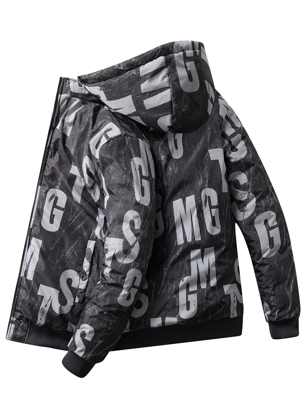 Manteau matelassé pour homme, capuche amovible, à col montant