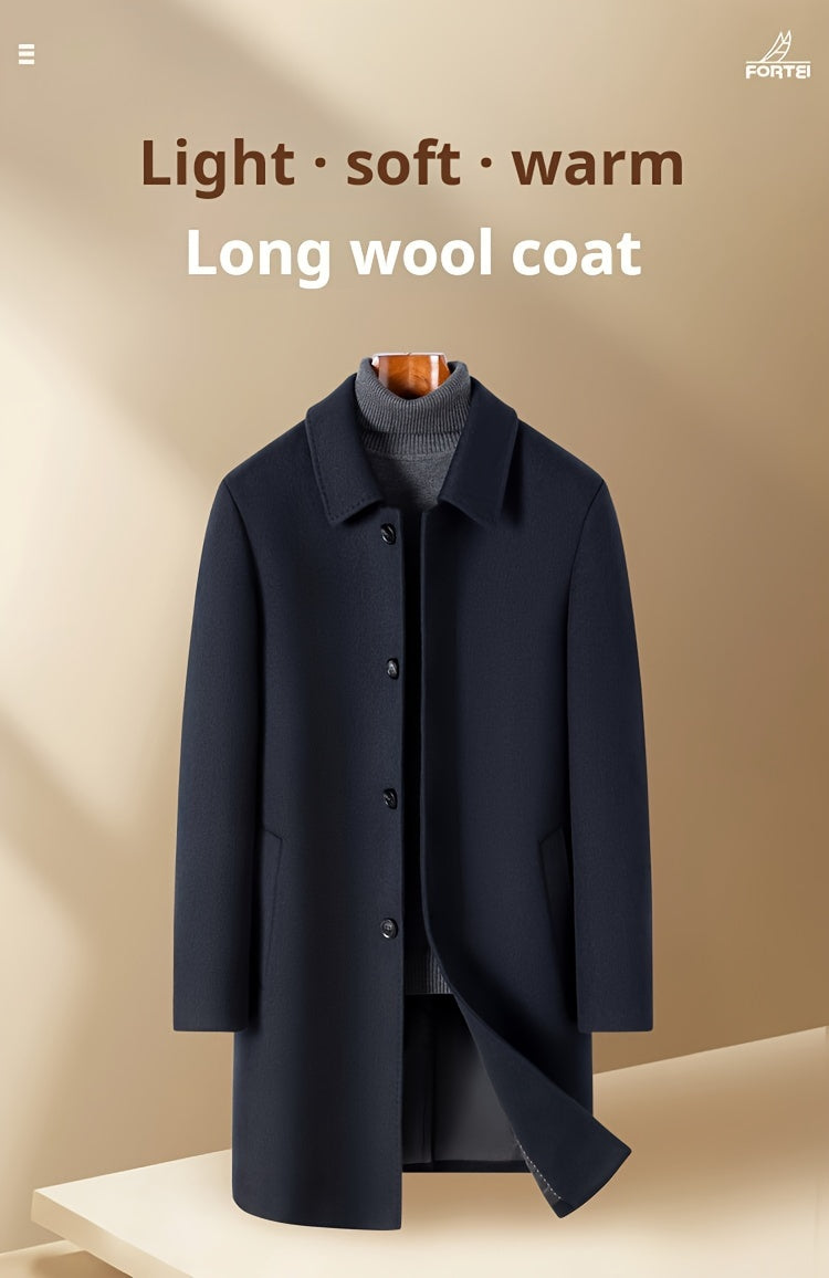 Veste en laine longue, 100 % laine, tweed