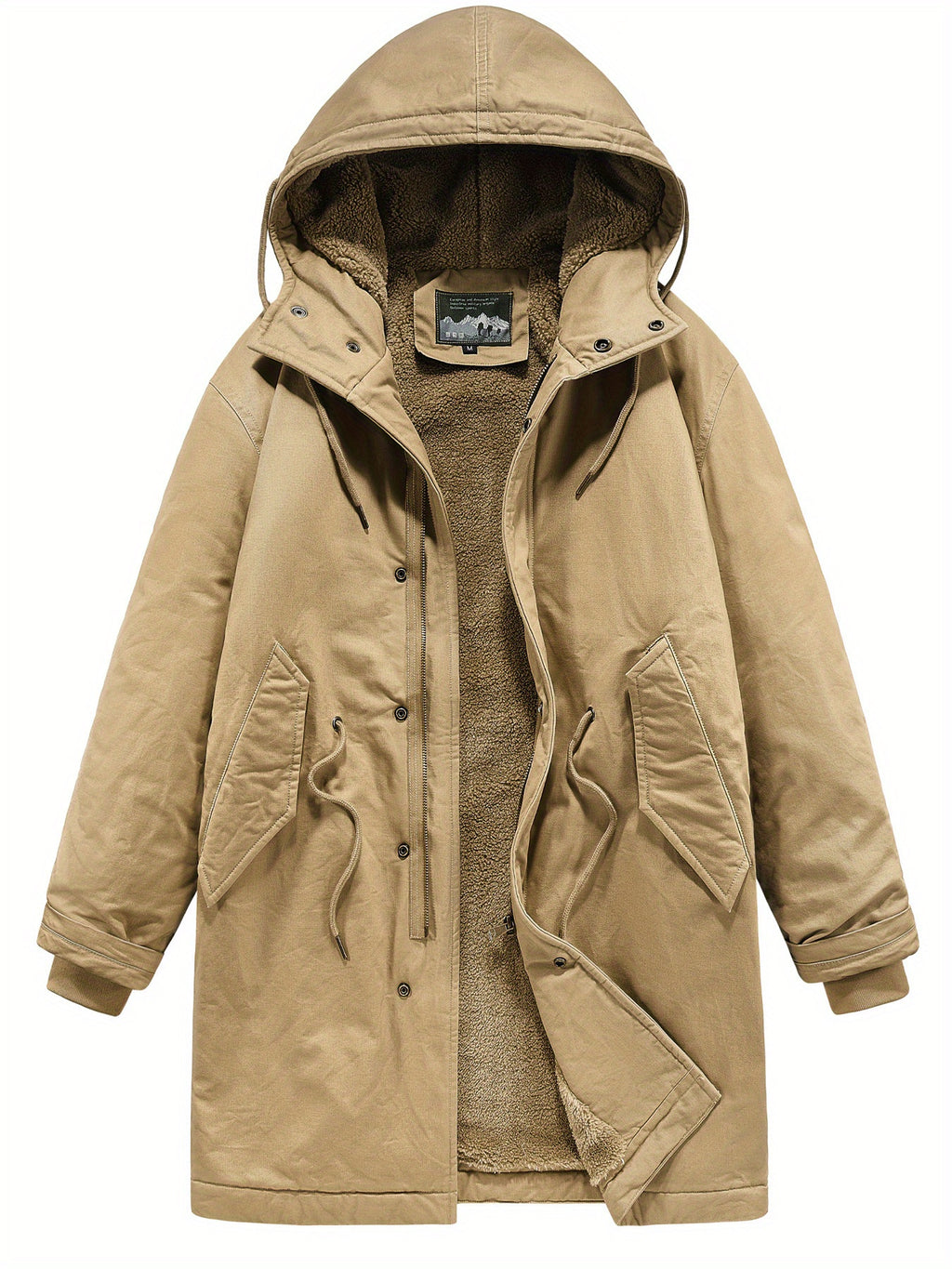 Manteau matelassé pour homme, à capuche, vert foncé