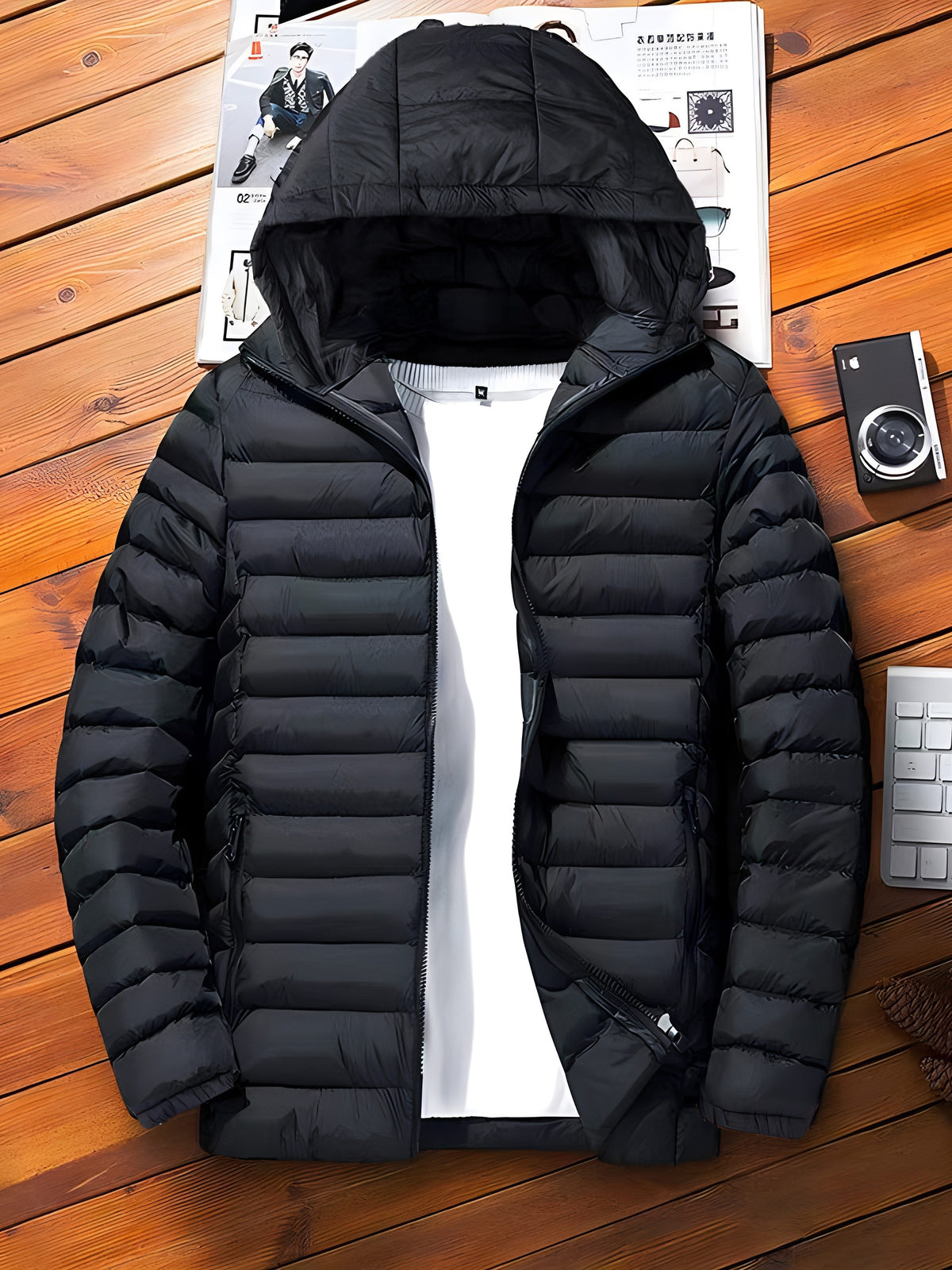 Veste matelassée pour homme, à capuche