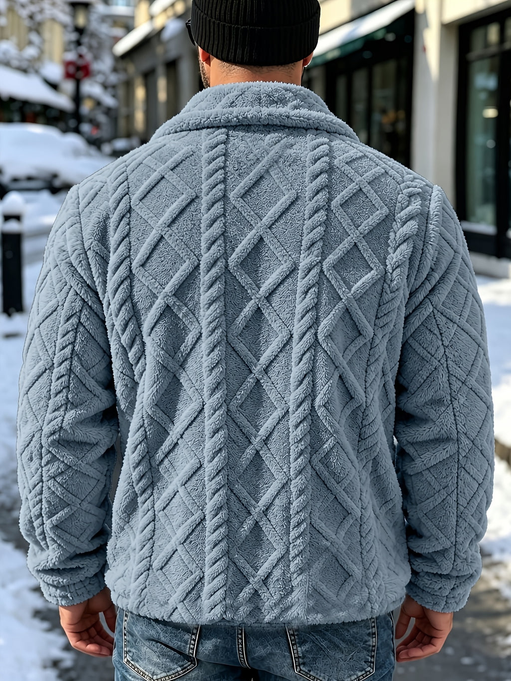 Veste, à col montant, bleu brume, détail du vêtement