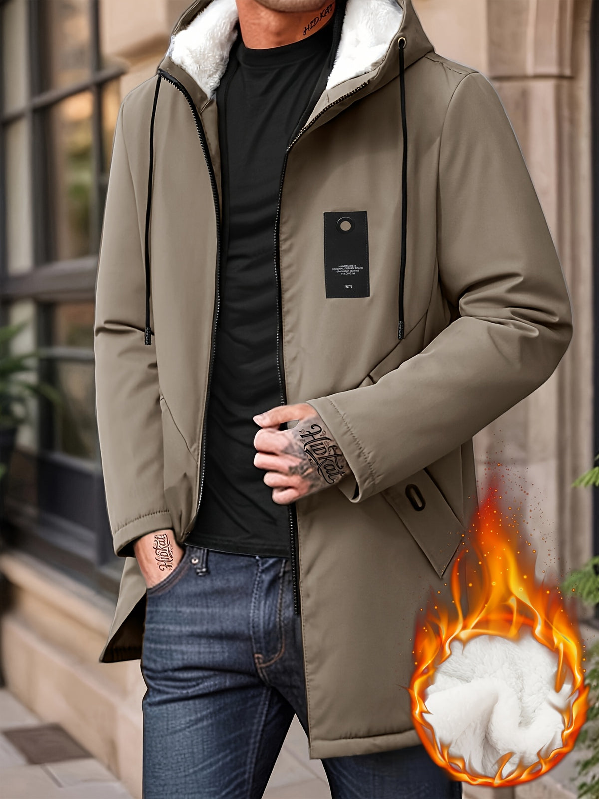 Manteau matelassé pour homme, à capuche, modele 3
