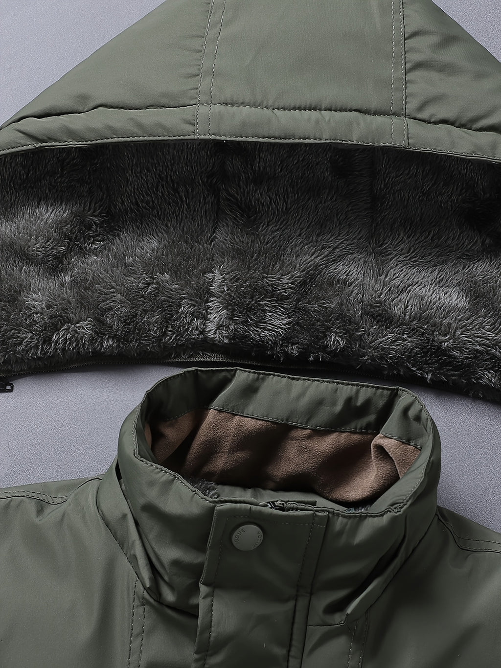 Veste long pour homme, à capuche, vert fougère