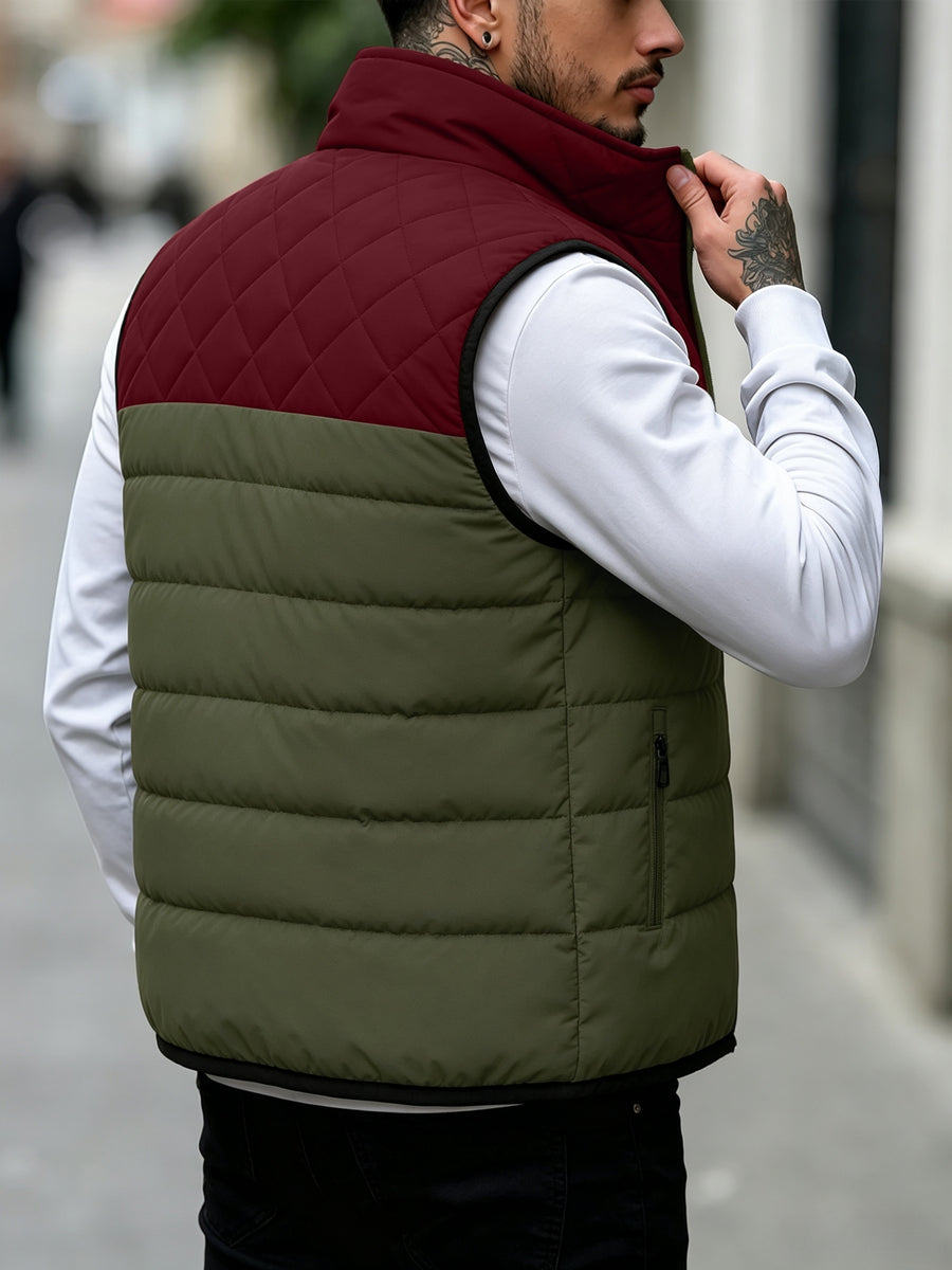 Veste matelassée, coupe-vent, à col montant, col montant, détail du vêtement