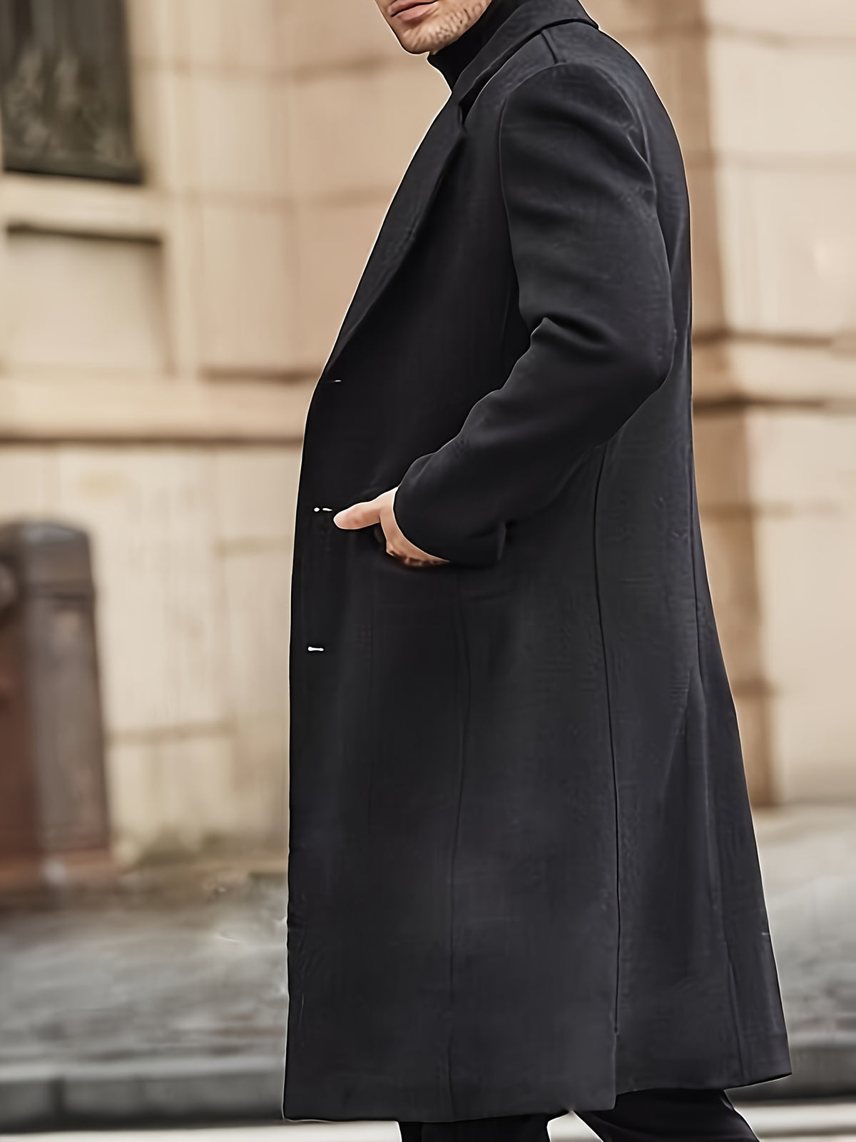 Trench pour homme, coupe-vent, à revers