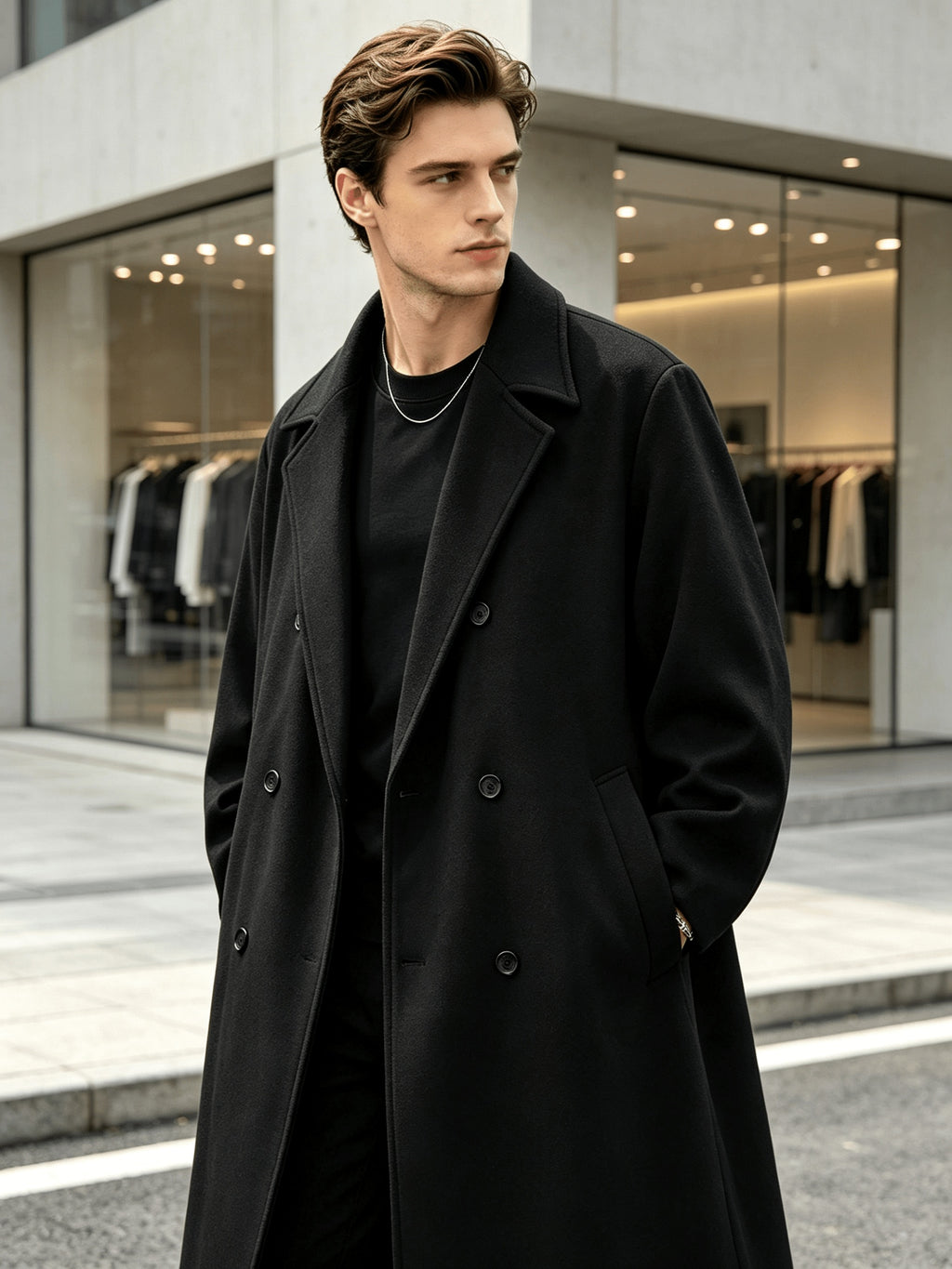 Manteau pour homme, à revers, modele 5