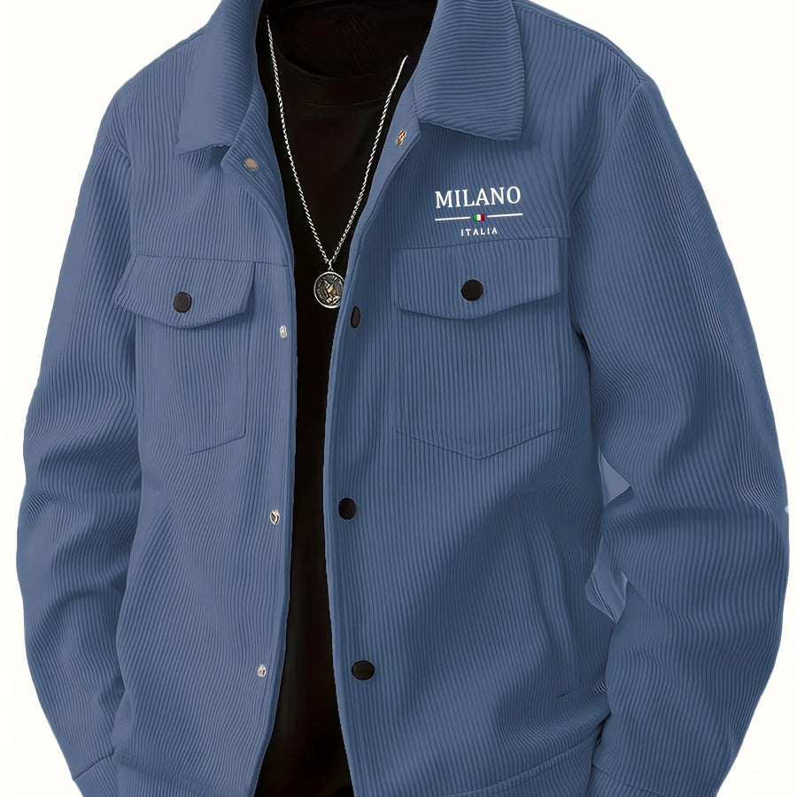 Veste pour homme, velours côtelé, à revers, beige court, vue 6