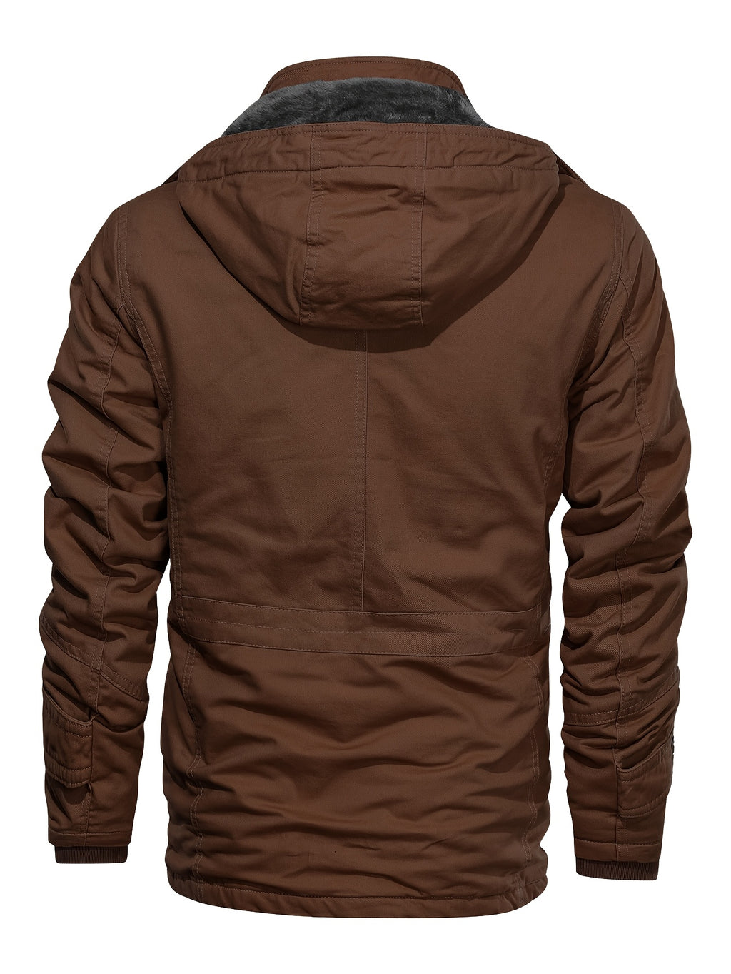 Veste mi-long pour homme, à capuche, noir