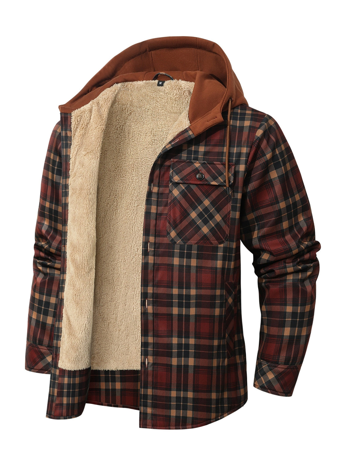 Veste pour homme, patchwork, à capuche, noir