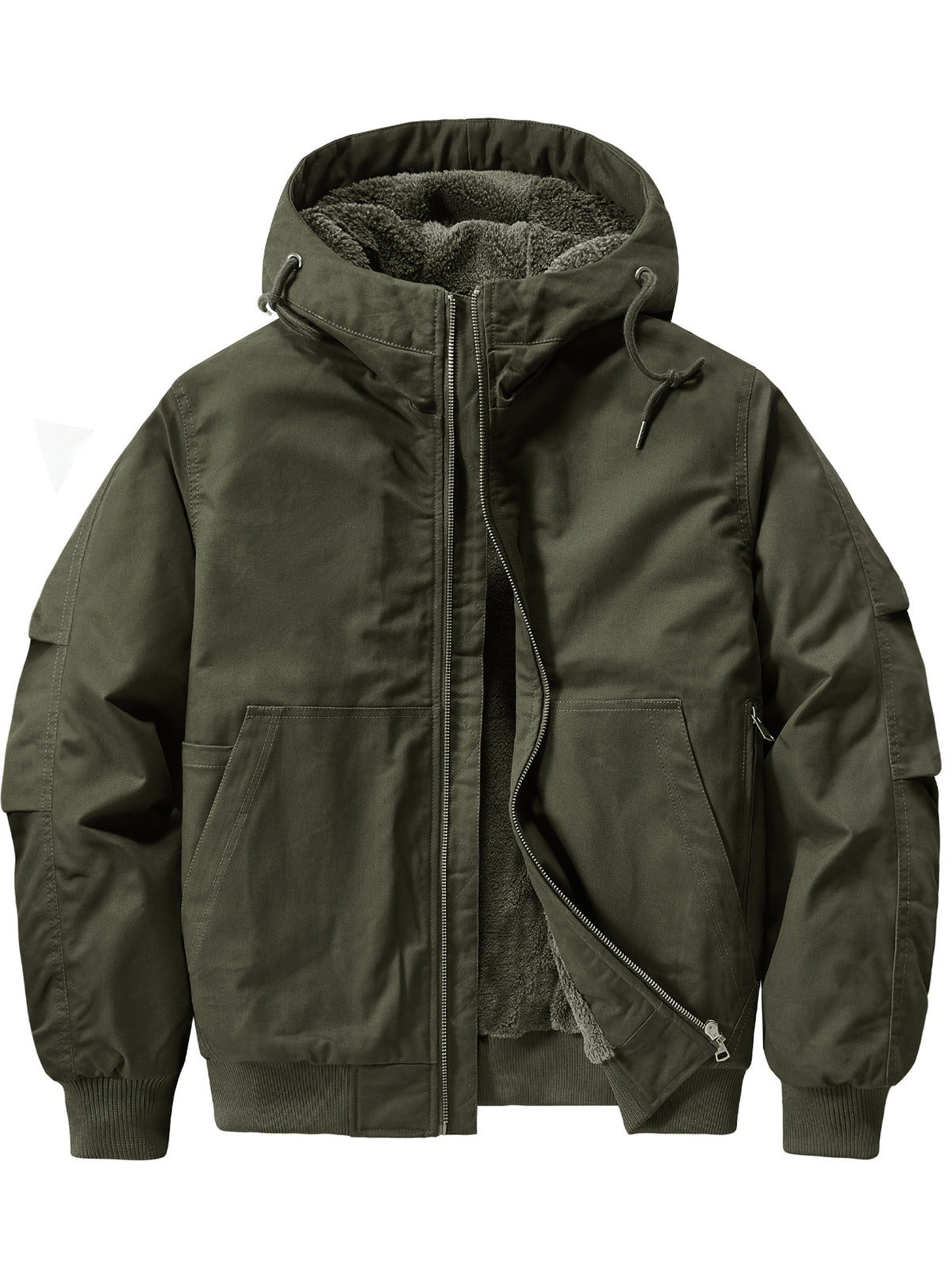 Blouson pour homme, polaire, à capuche