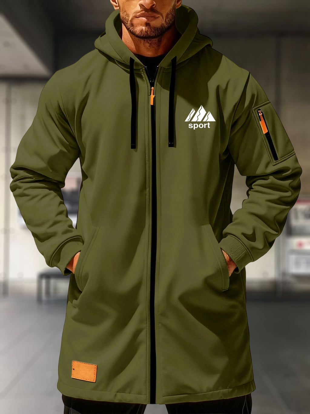 Veste pour homme, à capuche, bleu marine