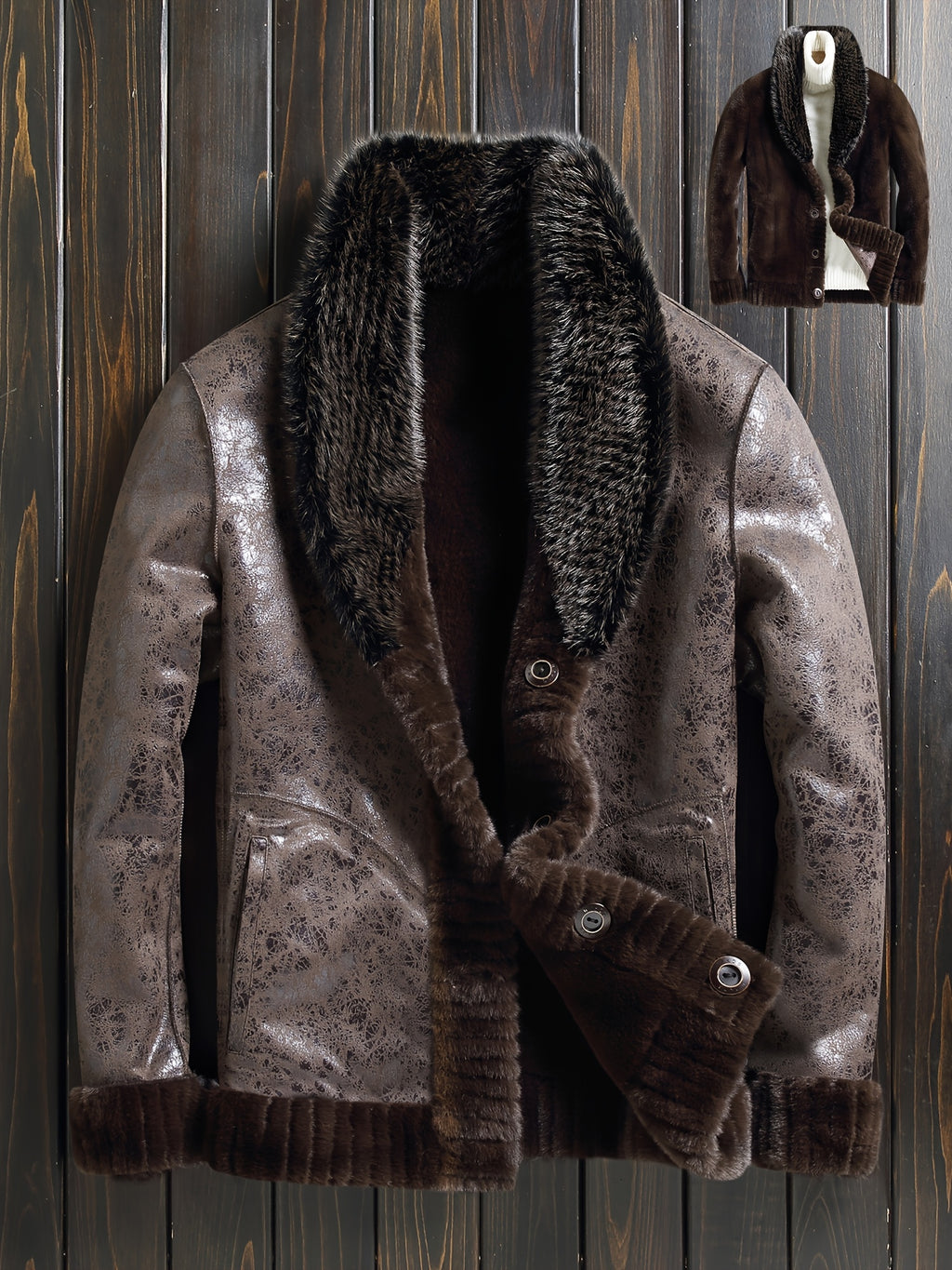 Veste en fausse fourrure longue, réversible, photo 5