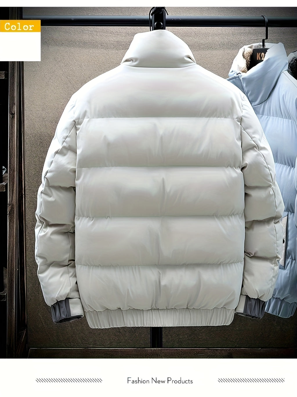 Manteau matelassé pour homme, grandes tailles, à revers