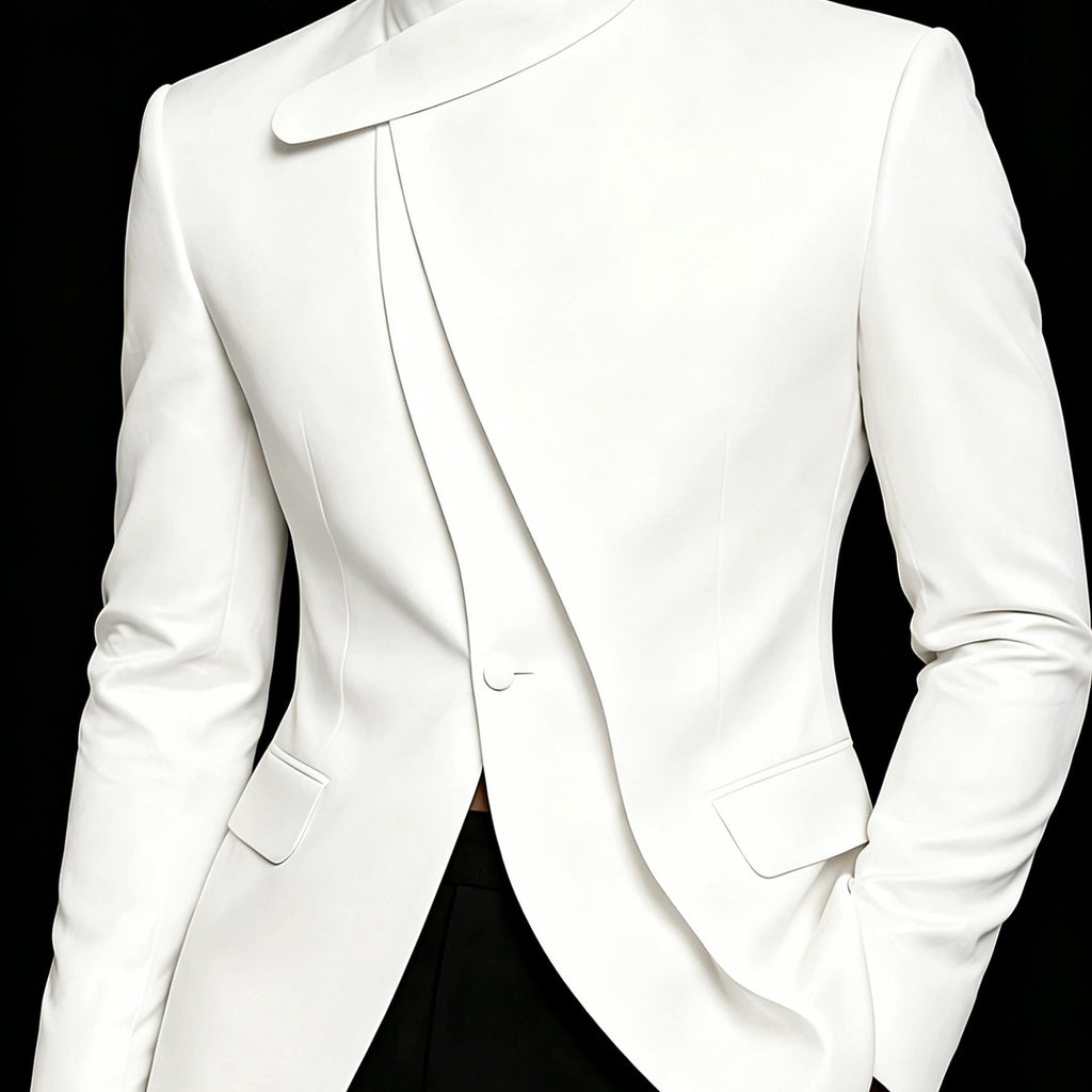 Veste, à col montant, toutes saisons, coloris blanc