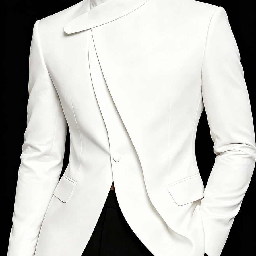 Veste, à col montant, toutes saisons, coloris blanc