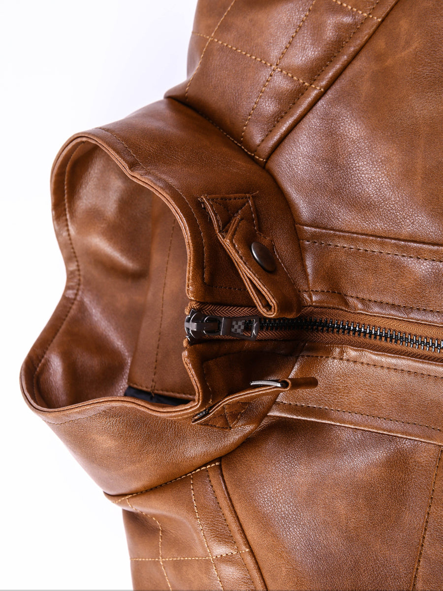 Veste en cuir PU de haute qualité, tailles américaines, parfaite pour un usage quotidien et en extérieur au printemps et en automne, détail du vêtement