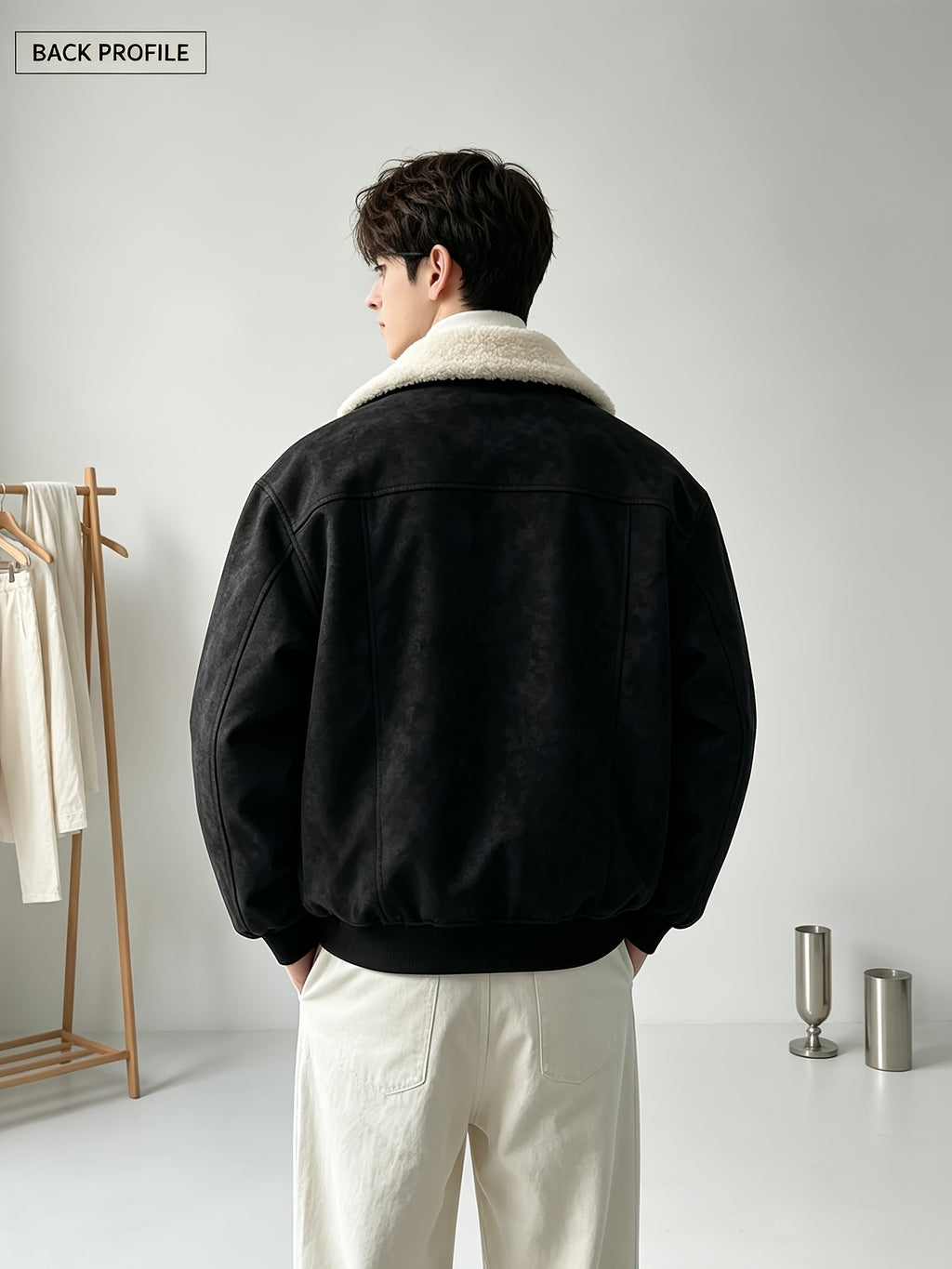Veste matelassée pour homme, polaire, à revers