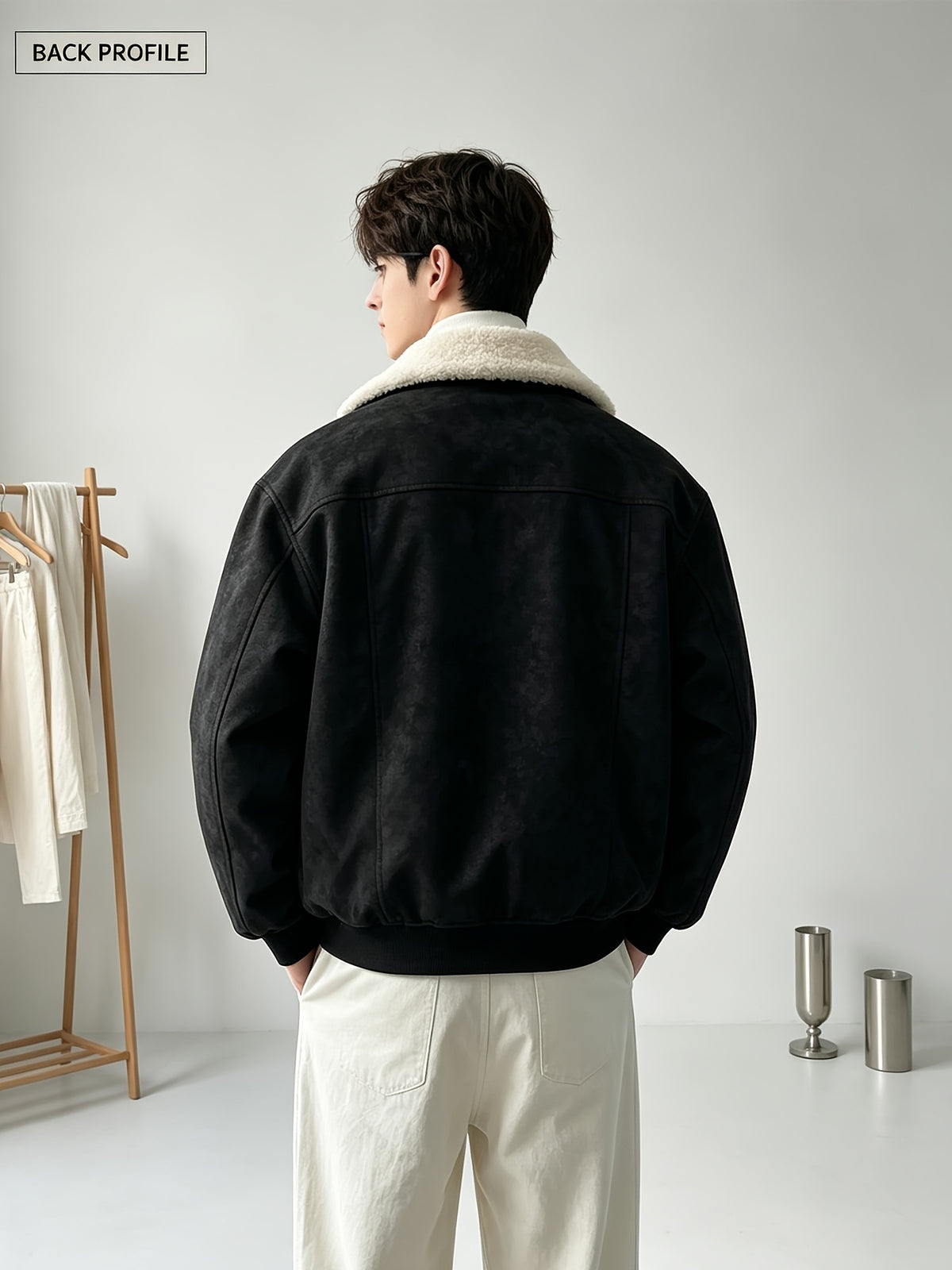Veste matelassée pour homme, polaire, à revers