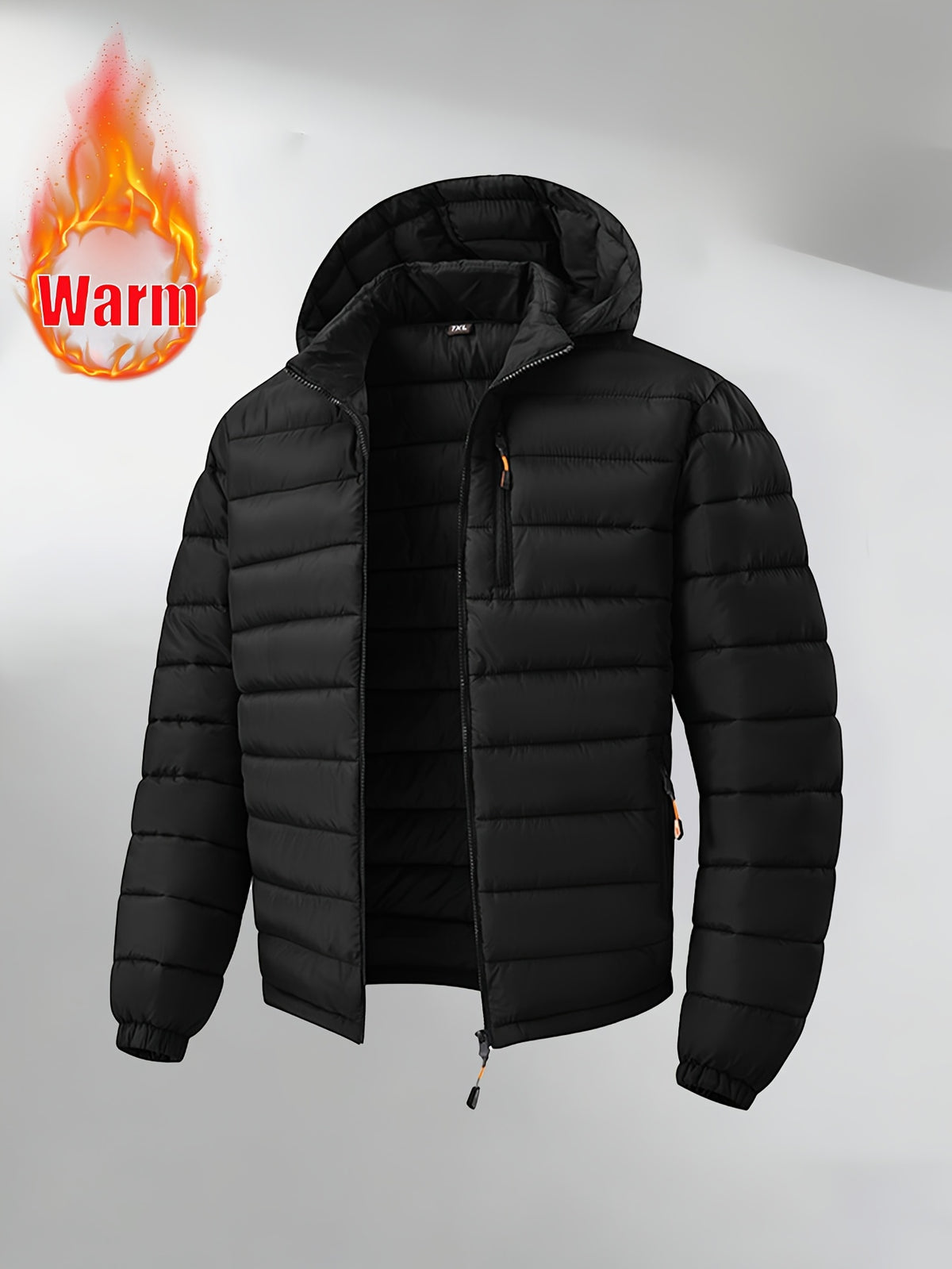 Veste matelassée pour homme, coupe-vent, à capuche, gris