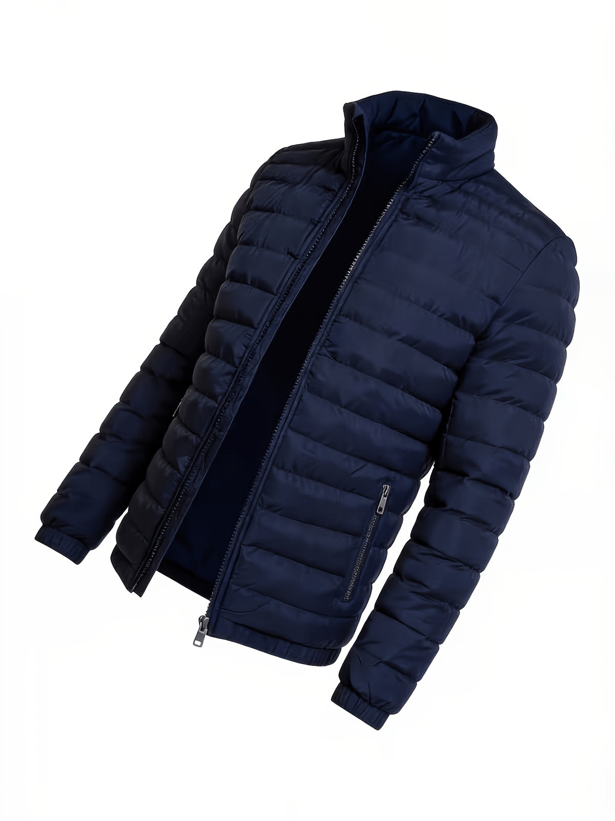 Manteau matelassé pour homme, à col montant, bleu ciel