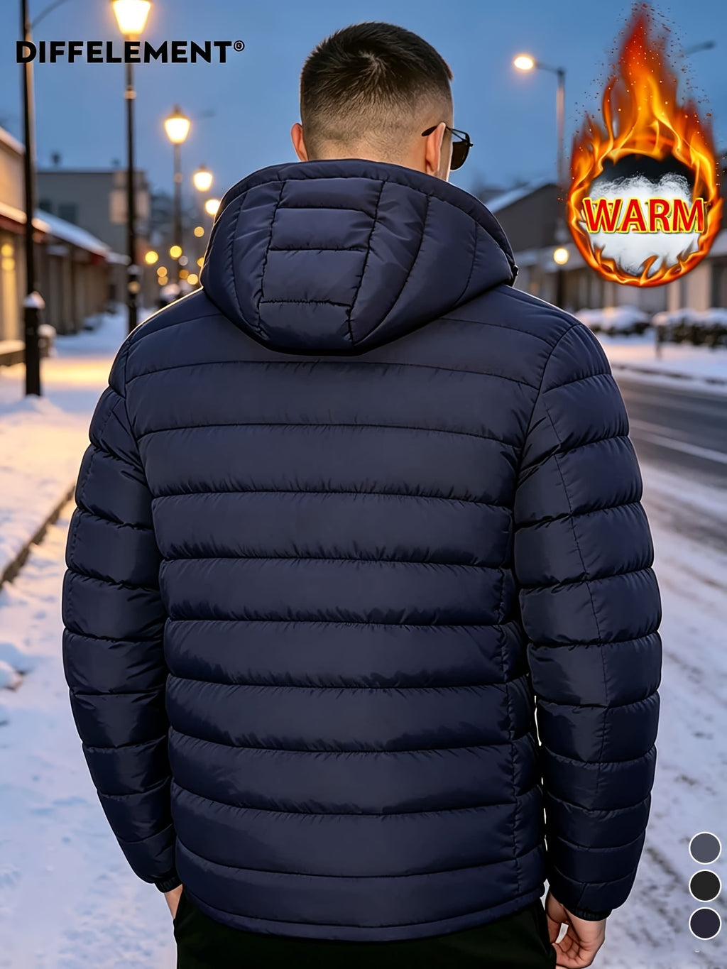 Veste pour homme, coupe-vent, à capuche, col montant