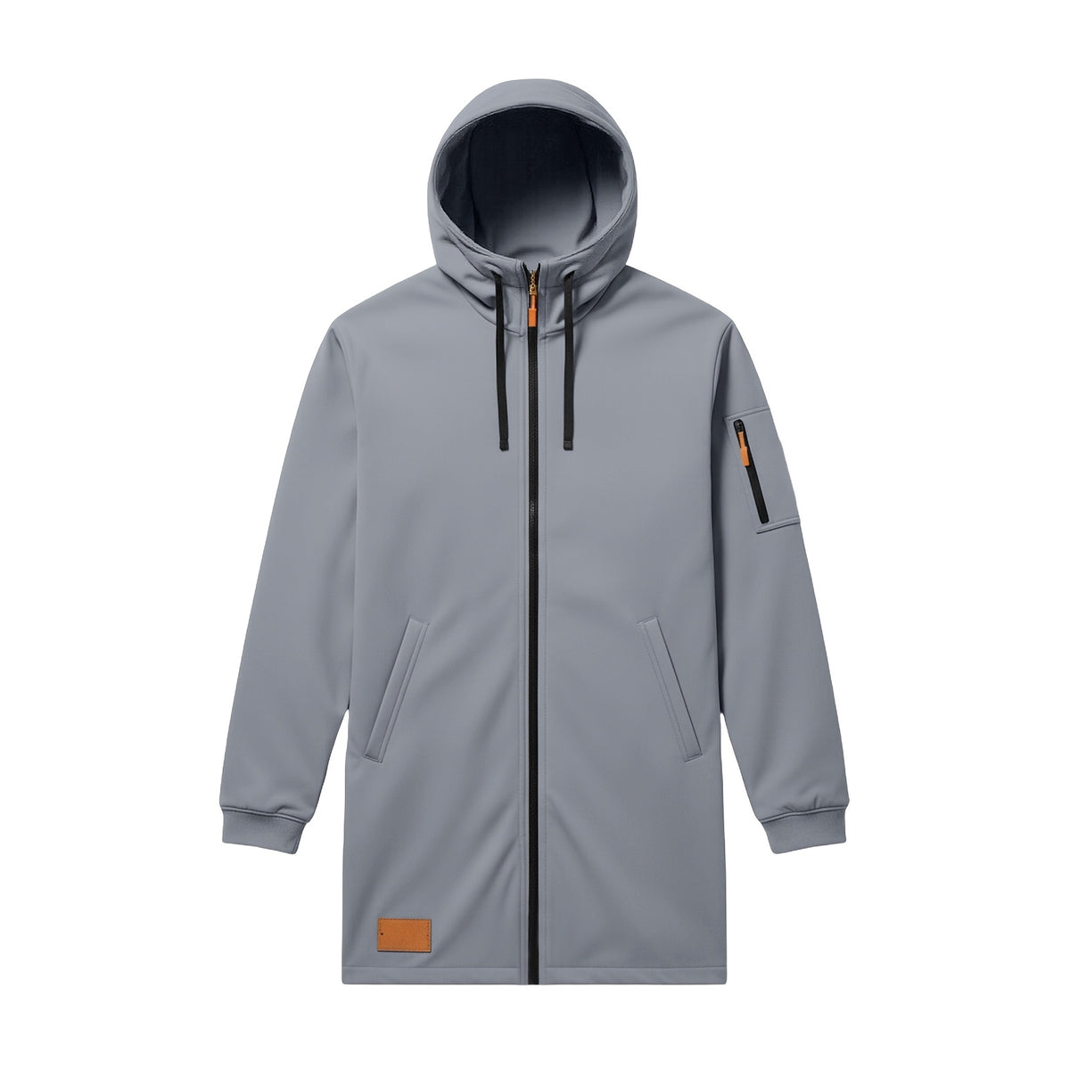 Veste long pour homme, à capuche, noir