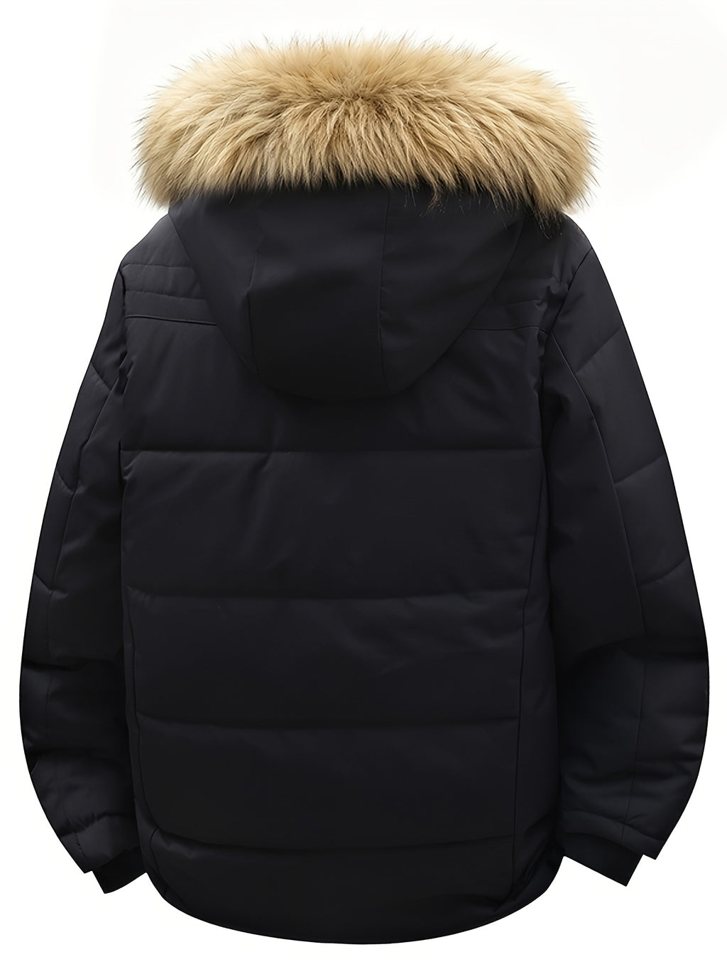 Veste matelassée pour homme, coupe-vent, à capuche, bleu marine
