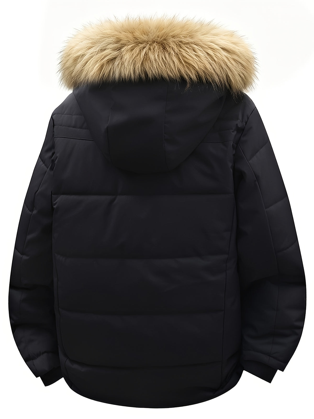 Veste matelassée pour homme, coupe-vent, à capuche, bleu marine