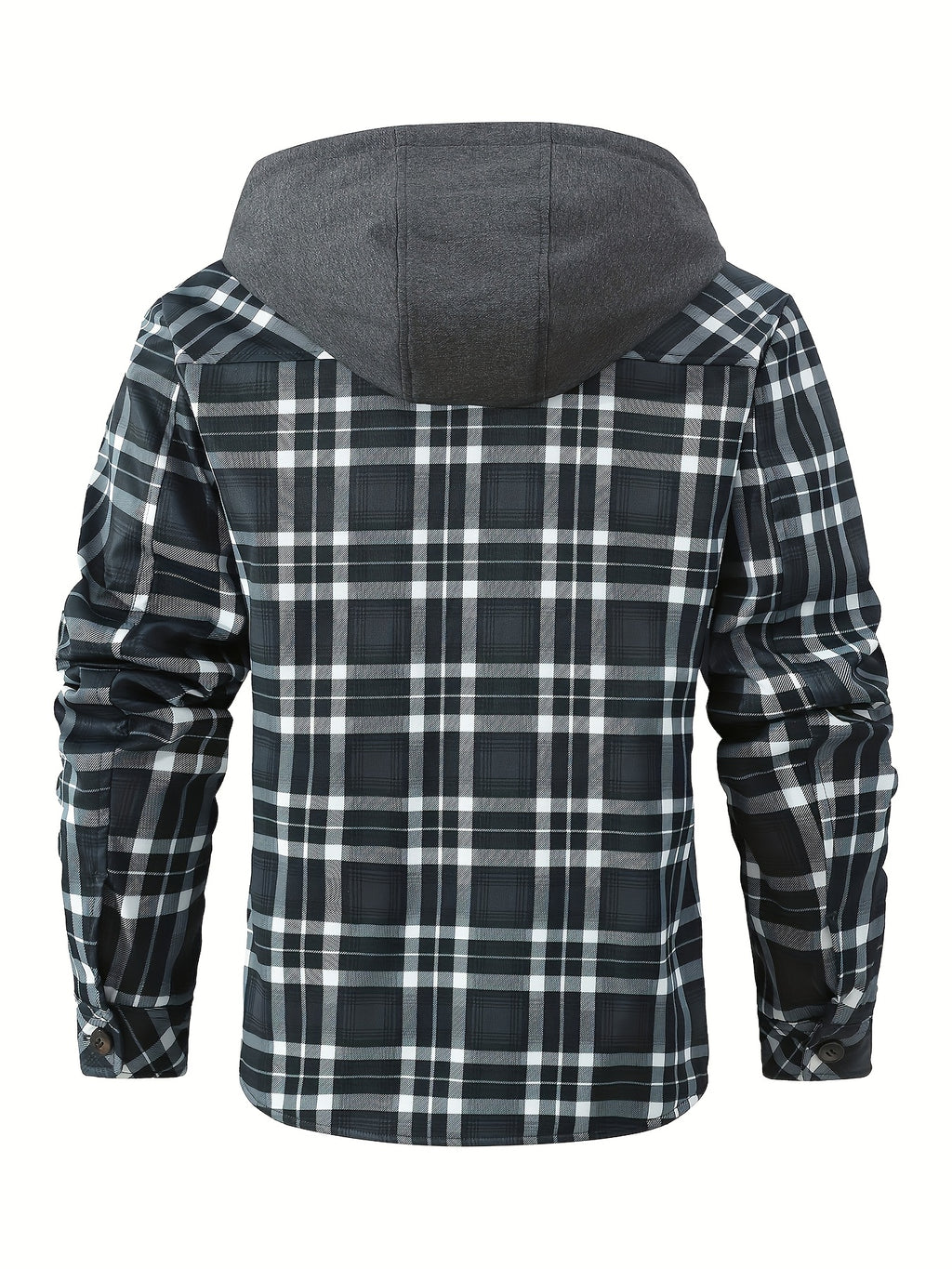 Veste pour homme, patchwork, à capuche, noir