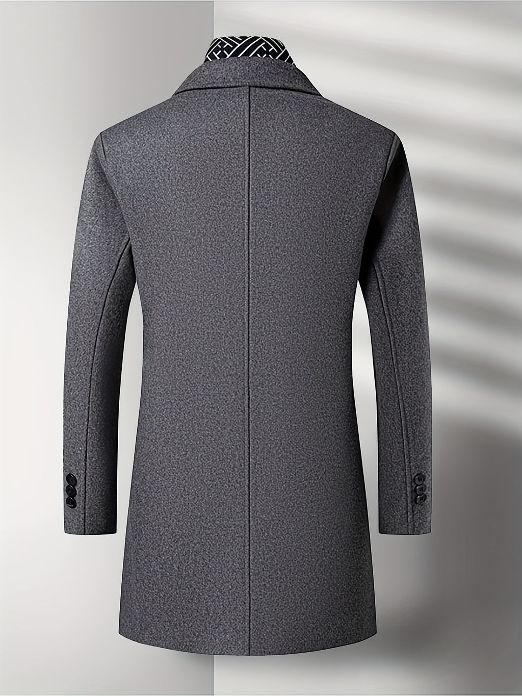 Manteau en laine mi-long, 50 % laine, tweed, détail du vêtement